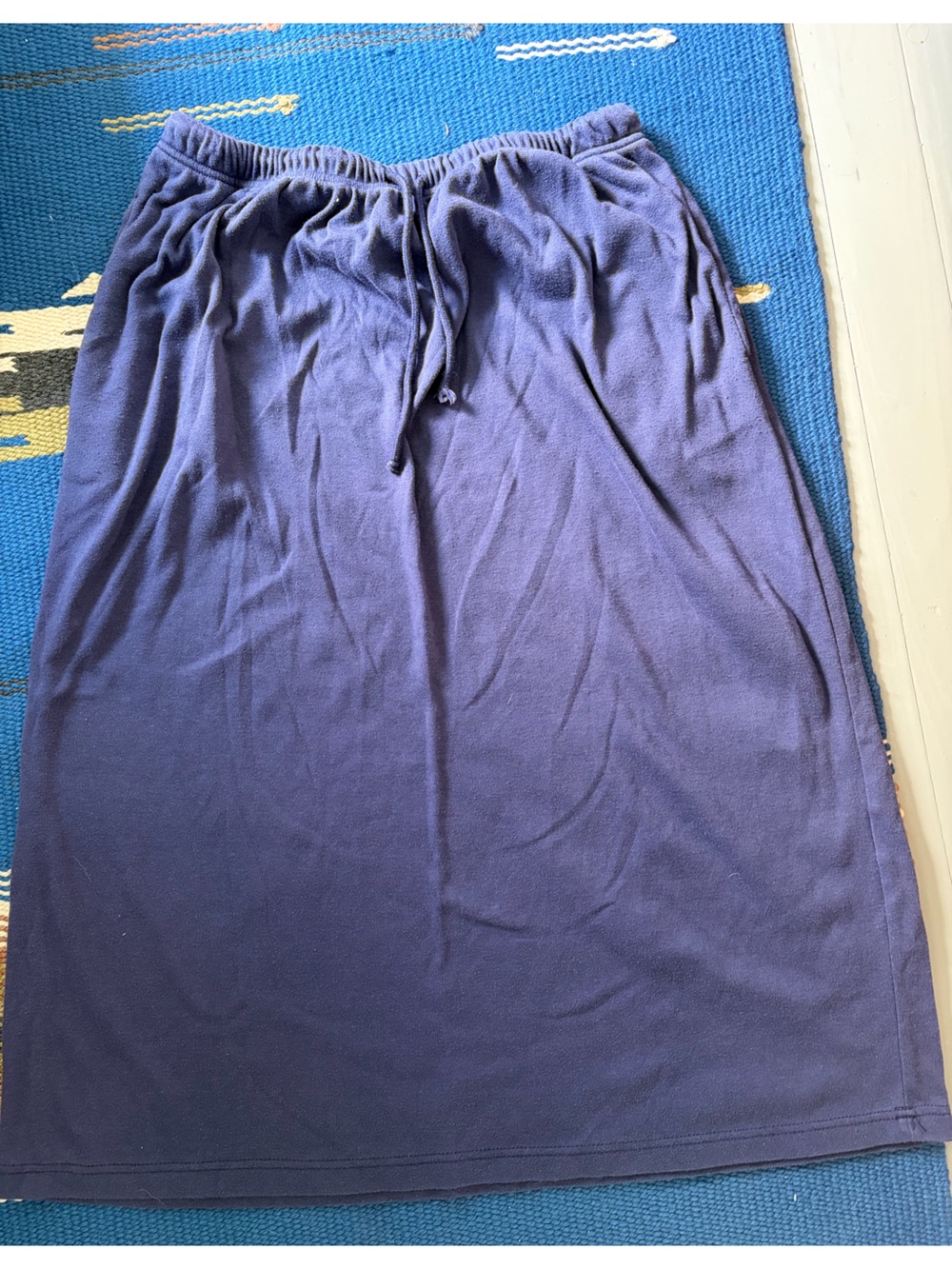 Classic Women's Drawstring Maxi Skirt - Blue